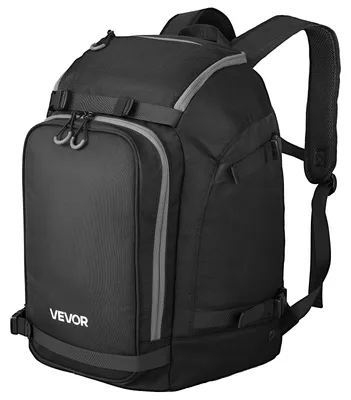 Produktbild von VEVOR Skischuh Tasche, 70L, Snowboard Boots Reisetasche für Männer und Frauen, mit wasserdichtem Außen- und Bodenbereich, strapazierfähigem 1680D Oxford, Tasche für Skier, Snowboard, Helm, Goggles, Handschuhe, Zubehör (Schwarz), Schneestiefeltasche-b, 410x270x500 mm (55 L)