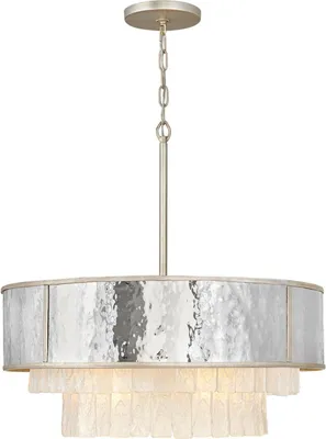 Produktbild von Hängelampe Ø 66 cm H: max. 386,2 cm in Creme-Gold Edelstahl E14 rund Modern Kristall