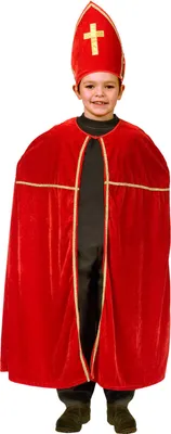 Image de Costume d'évêque de Saint Nicolas pour enfants 2-pièces | Rouge