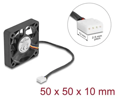 Produktbild von Delock Axiallüfter 12 V DC, 50 x 50 x 10 mm schwarz