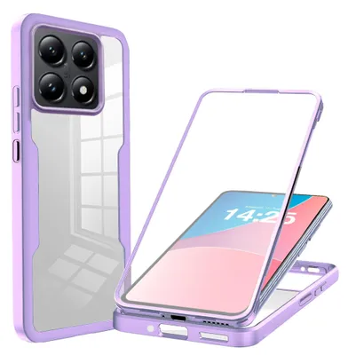 Produktbild von 360 Grad Rundum Schutz Handyhülle für Xiaomi 14T Full Cover Vollschutz Case Farbe: Violett