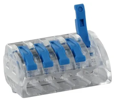 Productafbeelding van hendelklem, 10 stuks, 5-ingangsklemmen, 0,2-4 mm²