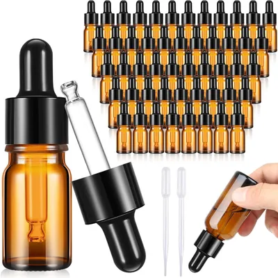 Imagen del producto de 48 botellas de ámbar con gotero de 3 ml para aceites esenciales