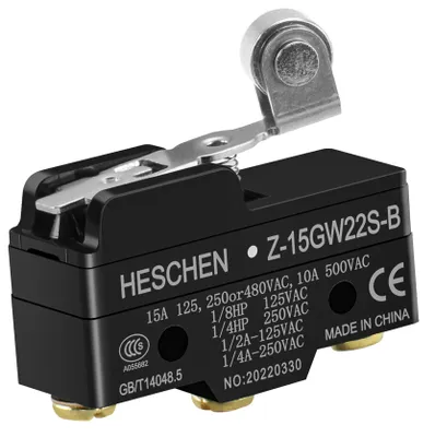 Mikroschalter Z-15GW22S-B, Rollenhebel, 15A, 3 Schraubklemmen
