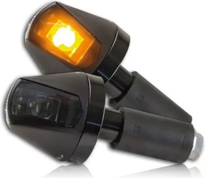 Obrázek produktu pro Univerzální koncovky řídítek motocyklu - Hi-Power LED indikátory Knight černě tónované s homologací E
