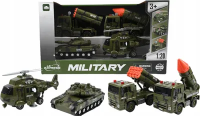 Produktbild von Militär Spielzeug Set Panzer Hubschrauber Raketenwerfer Licht & Sound Armee Fahrzeuge