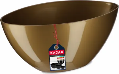 Produktbild von KADAX Blumentopf "Ptuj", ovaler Übertopf, Pflanztopf aus Kunststoff, Blumenübertopf, 30 cm, Gold