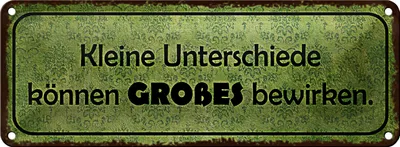 Produktbild von Blechschild Spruch 27x10cm keine Unterschiede Großes Dekoration