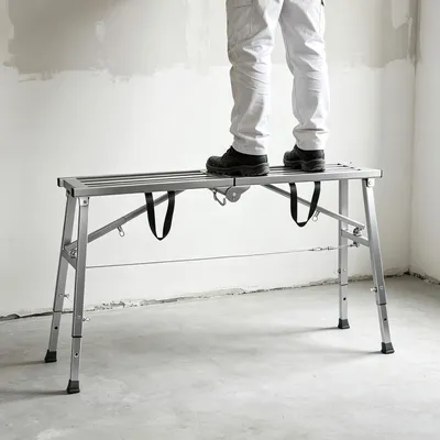 Produktbild von Vigevee Arbeitsplattform klappbar 120x29 cm höhenverstellbar 56-80 cm Stahl 150 kg