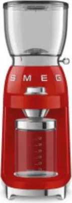Immagine prodotto di SMEG CGF11RDEU, macinacaffè con macinacaffè integrato, 350 g, macinacaffè a cono, acciaio inossidabile, rosso, trasparente, plastica, silicone, acciaio inossidabile