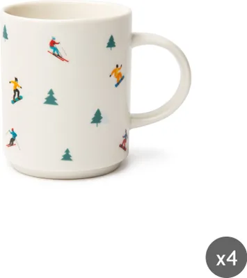 Zdjęcie produktu dla Excelsa Zestaw 4 kubków Cortina Porcelana 30 Cl Kolorowy