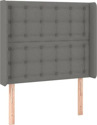 Produktbild von Kopfteil mit Ohren Dunkelgrau 83x16x118/128 cm Stoff