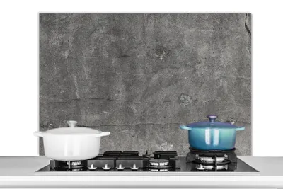 Produktbild von KitchenYeah®  Spritzschutz Küche - Küchenrückwand - Wandschutz für Herd und Spüle - Beton - Wand - Zement 100x65 - Alu-Dibond (Alternative zum Spritzschutz aus Glas) - Hitzebeständig - Herdspritzschut