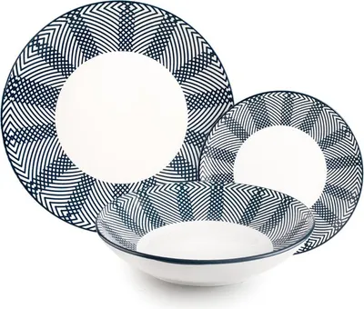 Image de Service de table Salzburg, porcelaine, 18 pièces, blanc/bleu
