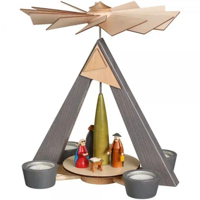 Produktbild von Teelichtpyramide Christi Geburt bunt BxHxT 24,5x29x24,5cm NEU