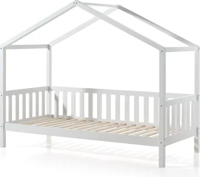 Produktbild von FURNLUX Hausbett Dallas Weiss 90x200cm / Hauptfarbe: Weiß / Abmessungen: 97 x 211 x 170 cm