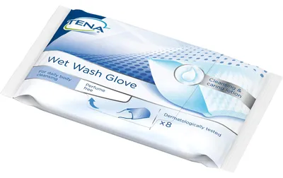 Produktbild von TENA Wet Wash Glove parfümfrei, 8 St. Tücher