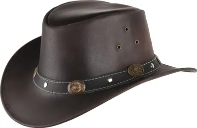 Scippis wetterfester Western-Lederhut Reno mit Antik-Conchos in braun