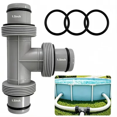 Immagine prodotto di Adattatore a T per tubi da piscina, da 38 mm a 38 mm, per tubi da 1,5" a 1,5"