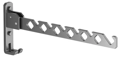 Produktbild von Wandkleiderhaken, klappbarer Kleiderständer, Kleiderhaken für den Außenbereich, um 180° drehbare Kleiderstange, Wandkleiderständer für Waschküche, Badezimmer, Balkon (schwarz)