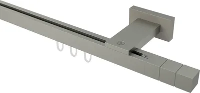 Produktbild von Interdeco Innenlaufstange / Gardinenstange mit Innenlauf Satin-Silber, Typ Quadline Cubes (Rillenquader), 20 x 20 mm 1-läufig, 600 cm