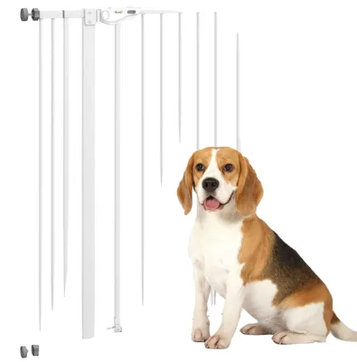 Obrázek produktu pro Bezpečnostní bariéra pro psy, nastavitelná velikost, robustní konstrukce, bílá, 206 x 90 cm