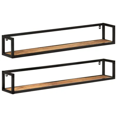 Obrázek produktu pro Nástěnné police 2 ks 110x17x17 cm masivní mangovník a železo