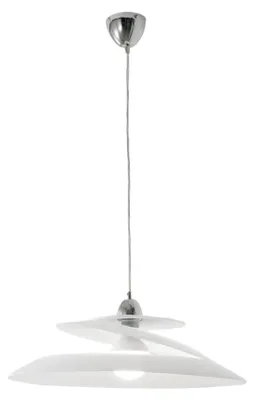 Zdjęcie produktu dla Lampa wisząca Aragon z metalu i białego szkła, oprawka E27 60 W, nowoczesny i elegancki design do użytku wewnątrz pomieszczeń, IP20, średnica 53 cm