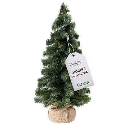 Zdjęcie produktu dla Creative Home Sztuczna choinka drzewko bożonarodzeniowe | 50 cm | idealna ozdoba na stół, biurko, parapet, do biura