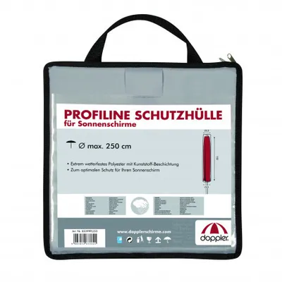 Produktbild von Doppler Schirmhülle Profi Line grau Bindekordel Mittelmastschirm 250cm Polyester