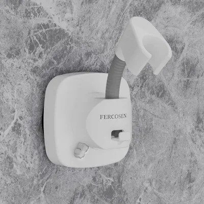Immagine prodotto di Supporto girevole per soffione doccia a 360° con ventosa, portata 10 kg, in acciaio inossidabile, bianco