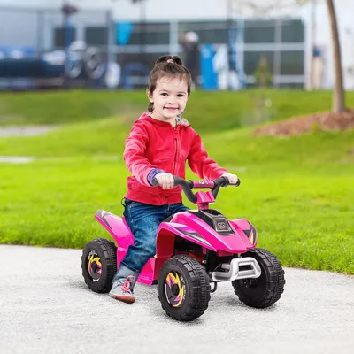 Obrázek produktu pro Sweiko Kinder Quad Elektrické dětské čtyřkolky 6V s funkcí jízdy vpřed a vzad, určené pro děti ve věku 1,5–3 roky a váze do 20 kg, barva růžová