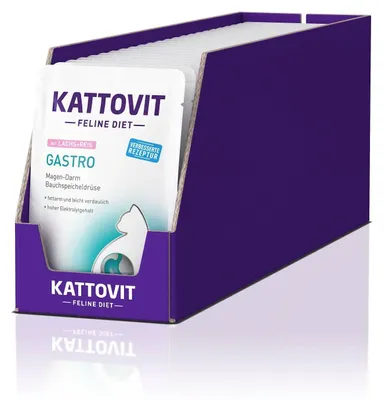 Zdjęcie produktu dla Kattovit - Feline Diet Pouch Gastro 24x85g | Łosoś i ryż