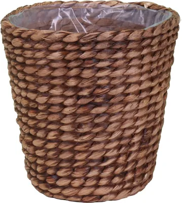 Produktbild von Übertopf Wasserhyazinthe rund konisch 19x16cm waschbraun, foliert