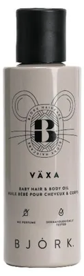 Zdjęcie produktu dla BJÖRK VÄXA Baby Hair & Body Oil, 125 ml, Nawilżający, Zmiękczający, Butelka, 1 szt.