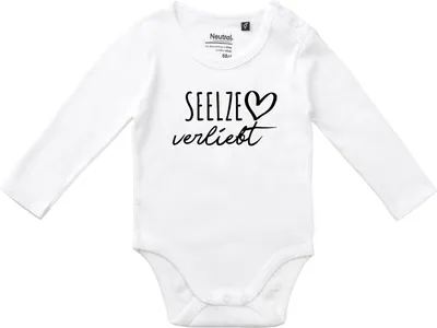 Produktbild von Huuraa Baby Body Seelze verliebt 68 White  Baumwolle Fairtrade Langarmbody Geschenkidee
