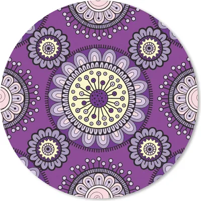 Produktbild von MuchoWow® Mauspad Mousepad Mädchen - Blumen - Lila - Muster - Mädchen - Kinder - Kinder 50x50 cm - Mousepads - Maus Mat - Pad - Mausunterlage - Vinyl