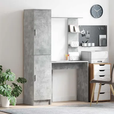 Produktbild von vidaXL Schreibtisch 2 pcs Beton Grau