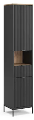 Imagen del producto de Armario de baño Vicco Eliza /Roble vikingo 40 x 190 cm con puertas y cajón, Model 66878
