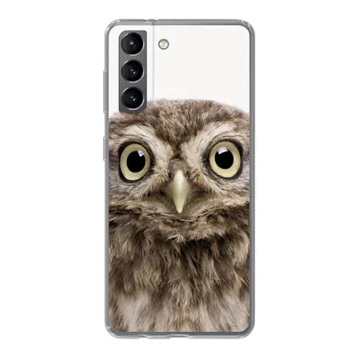 Produktbild von MuchoWow® Handyhülle Schutzhülle Hülle für Samsung Galaxy S21 Eule - Eule - Porträt - Braun - Vogel - Jungen - Mädchen Silikon Softcase Handy Hülle - Softcase