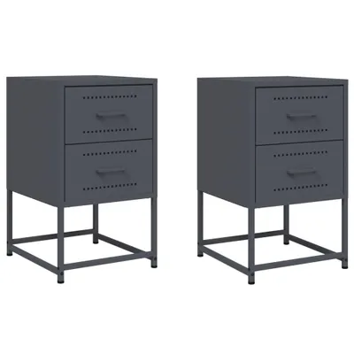 Obrázok produktu pre Nočné stolíky 2 ks antracitové 36x39x60,5 cm oceľ