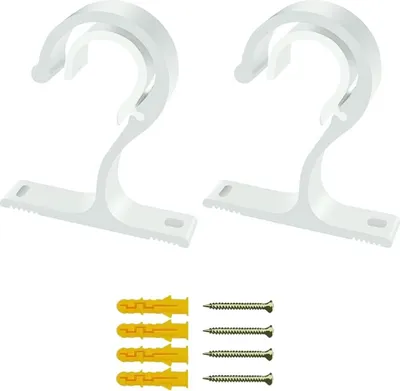 Immagine prodotto di Accessori vari per tende: 2 supporti per tende regolabili, ganci per tende in metallo da 20-28 mm, fissaggio robusto