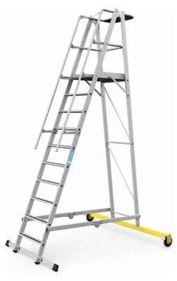 Produktbild von Zarges fahrbare Podestleiter ZAP Safemaster Plus S klappbar 10 Stufen
