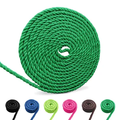Productafbeelding van Katoenen koord - Macramé garen voor doe-het-zelf projecten en handwerk - Groen, 6 mm, 20 meter