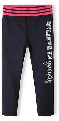Minoti Leggings Schwarz für Mädchen, Vorderansicht