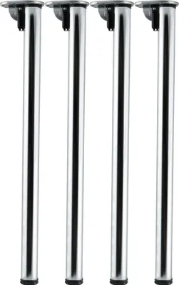 Produktbild von camar Tischbein Click klappbar, Tischbein höhenverstellbar, Länge 705-735mm, rund, Stahl verchromt 4 Stück