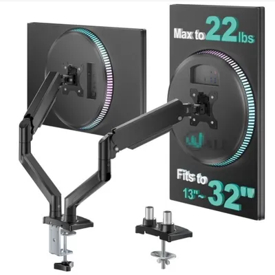 Produktbild von INF Aluminium Doppel-Monitorarm 37.5x10x43cm Gasfeder für Homeoffice