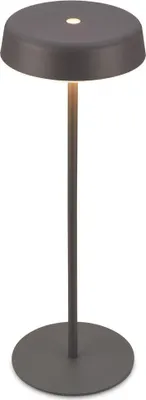 Image de Briloner PALA Lampe de table LED sans fil IP44, tactile, à intensité variable, lumière blanche chaude, bord lumineux, anthracite, Ø13 x 36,5 cm