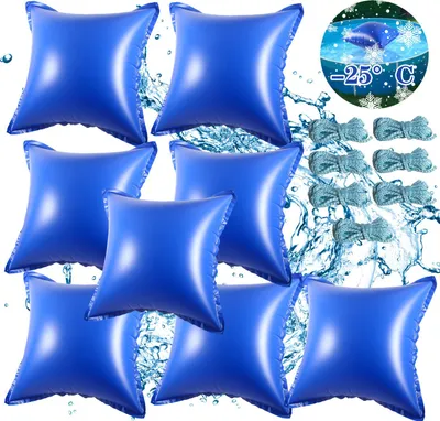 Produktbild von ISOISL Poolkissen 120x120cm | Winterkissen für Pool | Luftkissen Poolabdeckung Quadratisch | Frostbeständig bis -25°C | PVC Material | 8 Stück