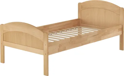 Produktbild von Holzbett mit hoher Sitzkante Seniorenbett Buche natur 90x200 Zubehör wählbar V-60.75-09Federleisten